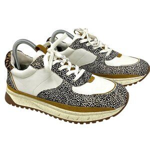 Madewell Kickoff Trainer Sneakers Leather Spot Mix Calf Hair Olive Grove US 8.5